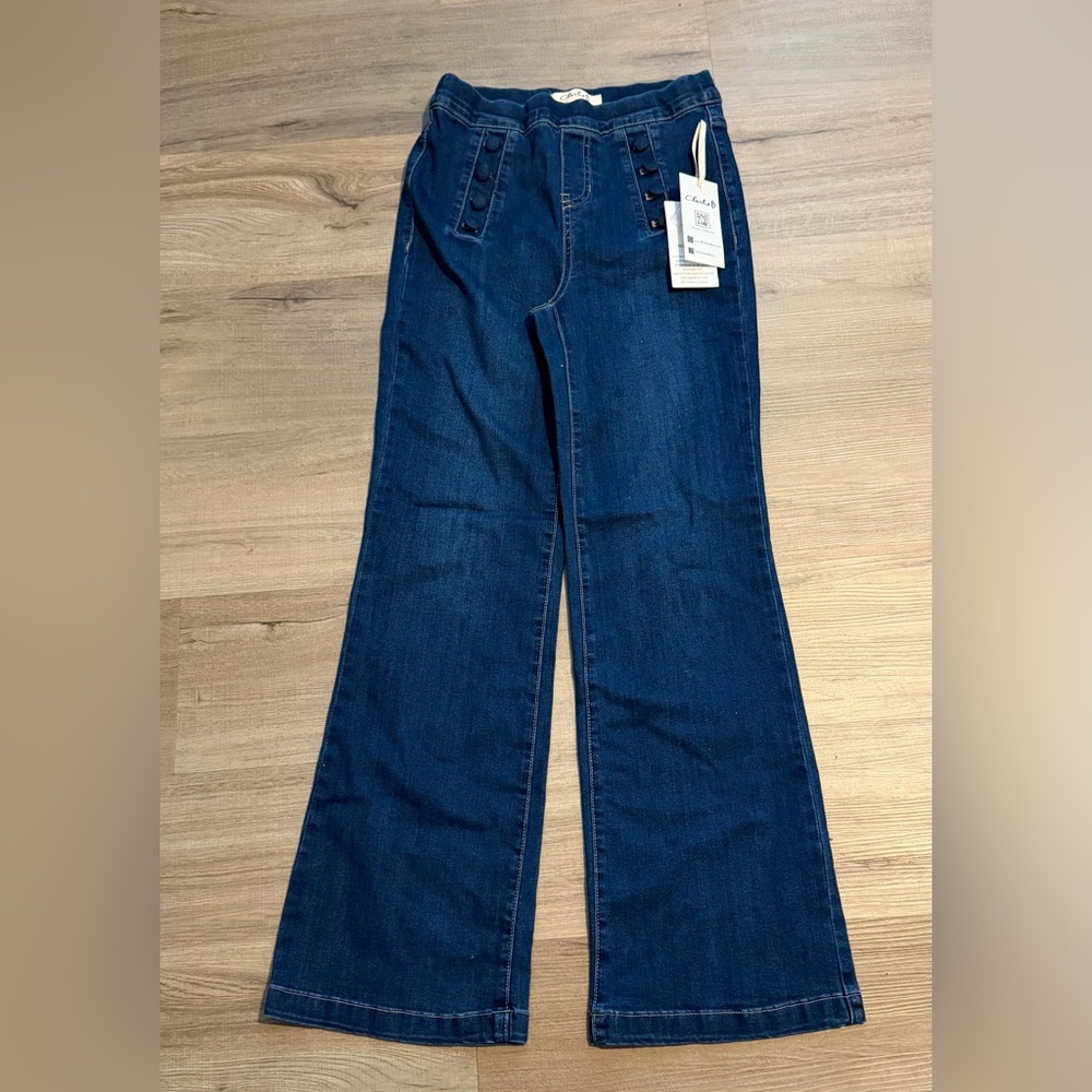 CHARLIE B Dark Wash Wide Leg Jeans